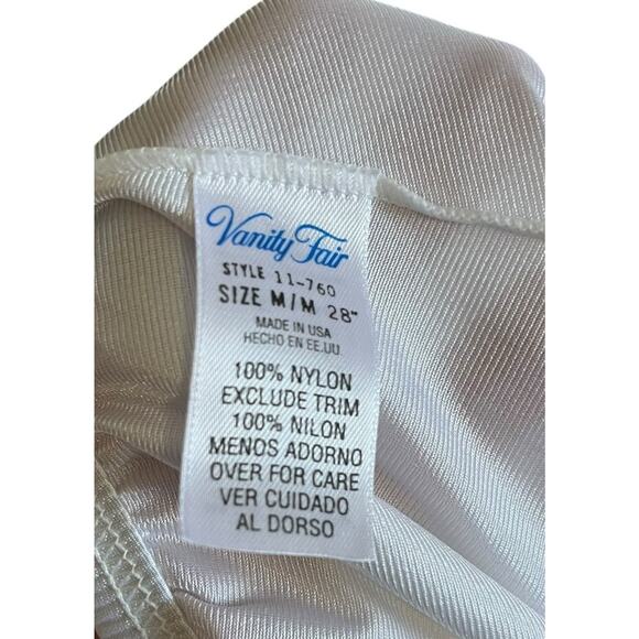 Vanity Fair | Vintage White Skirt Half Long Slip Slit Lace Trim Size Medium 27” - Picture 3 of 7